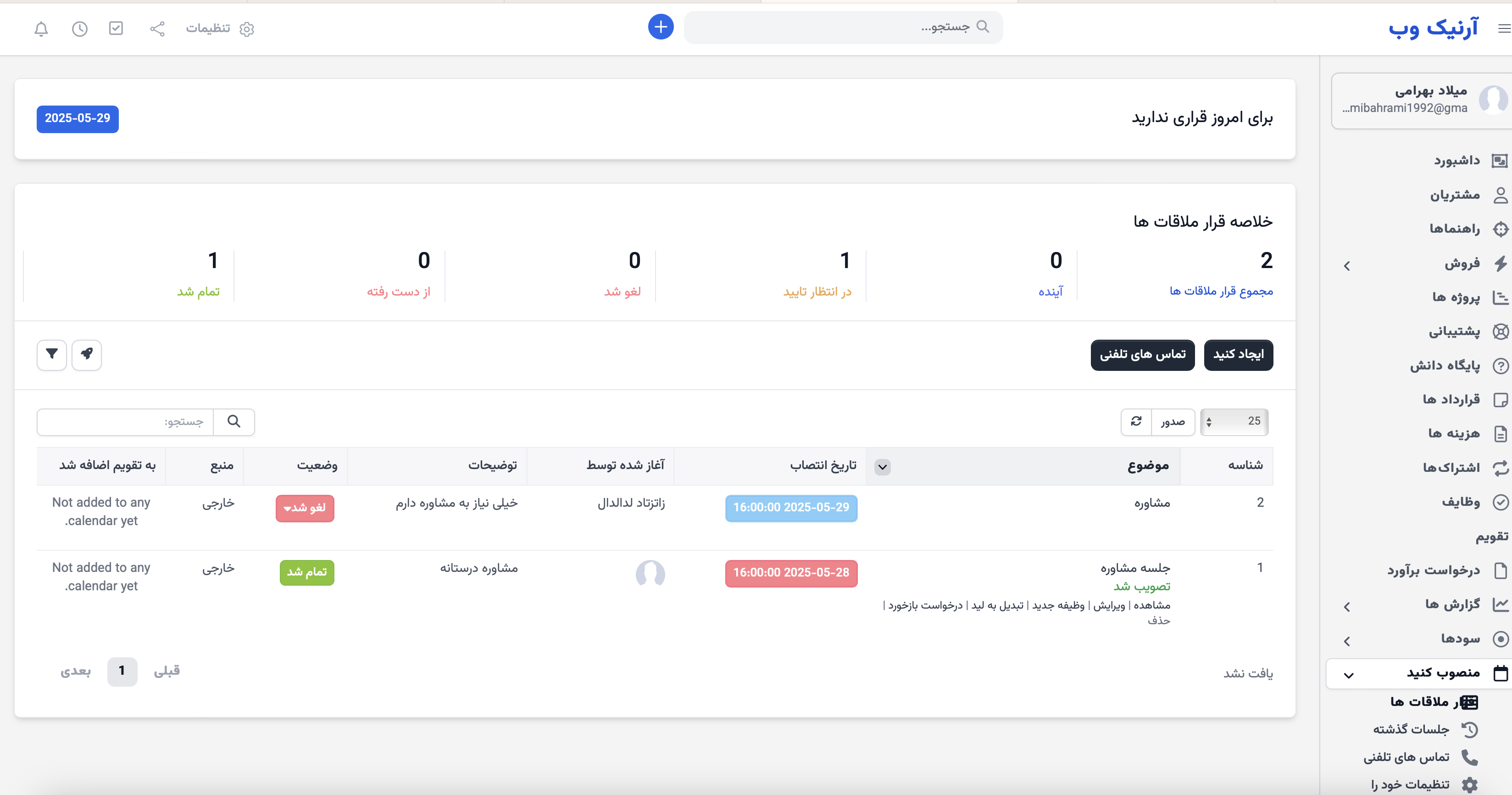 بخش قرارها ملاقات